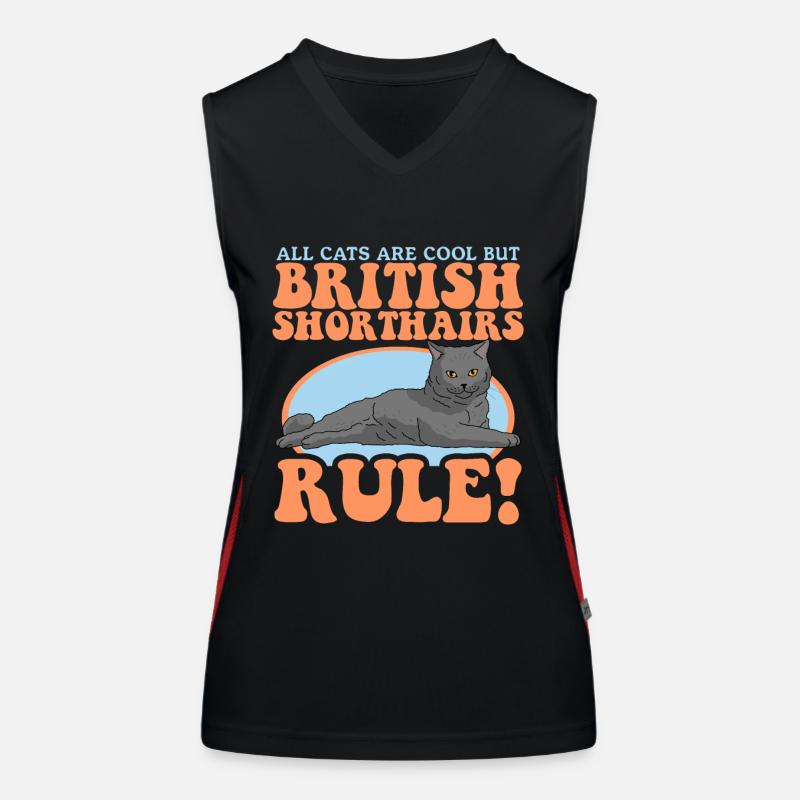 British Shorthair Cat Cat Owner Gift Women's Functional Contrast Tank Top