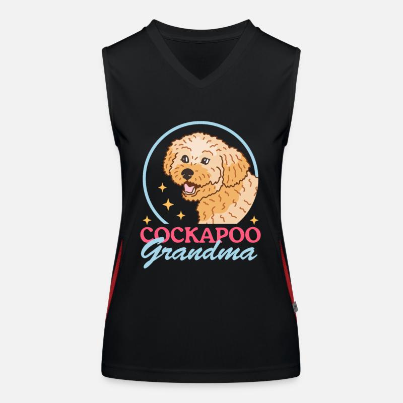 Cockapoo Grand-mère Chien Propriétaire de chien Cadeau Débardeur respirant contrasté Femme