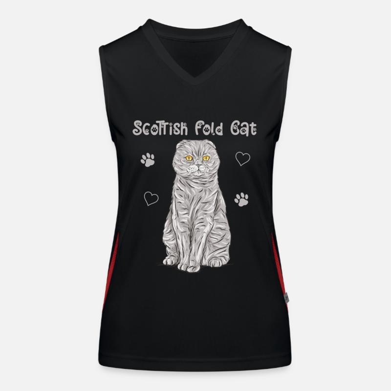 Scottish Folding Ear Cat Scottish Fold Gift Women's Functional Contrast Tank Top