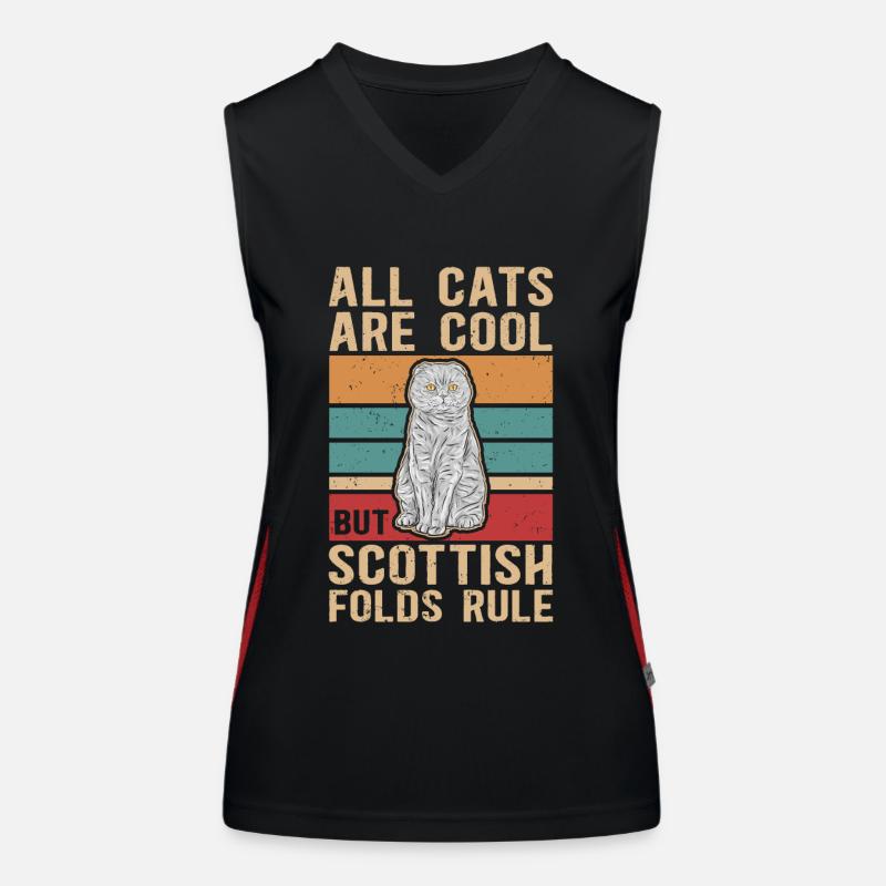 Scottish folding ear cat | Scottish Fold Gift Women's Functional Contrast Tank Top
