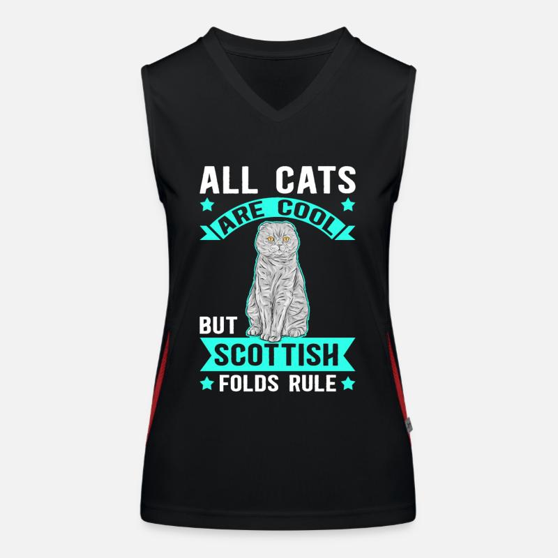 Scottish Folding Ear Cat Cats Cadeau Débardeur respirant contrasté Femme