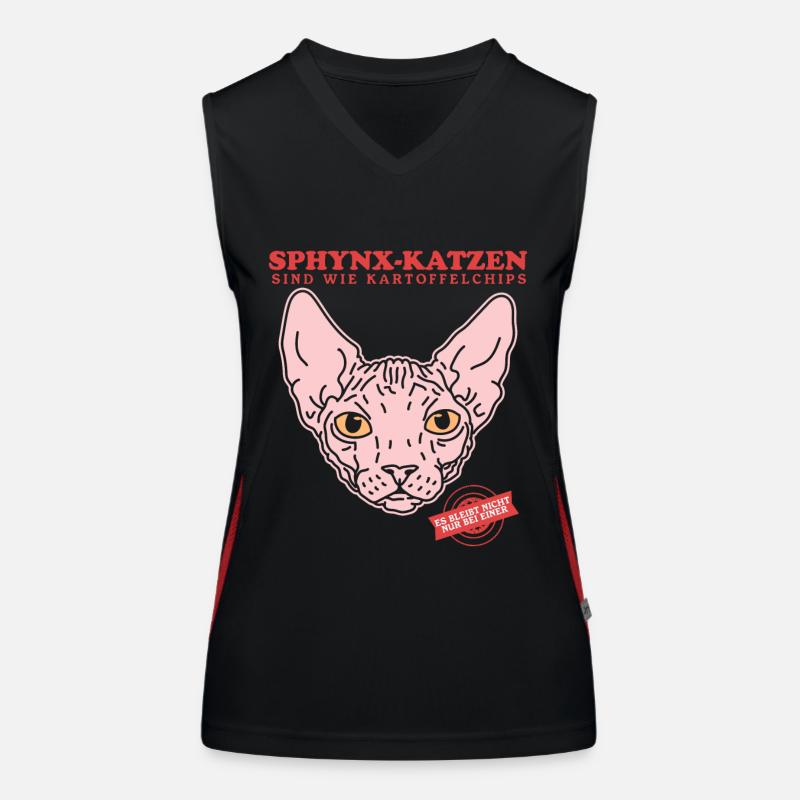 Sphynx Katze Katzenbesitzer Katzen Geschenk Funktionelles Kontrast-Tank Top für Frauen
