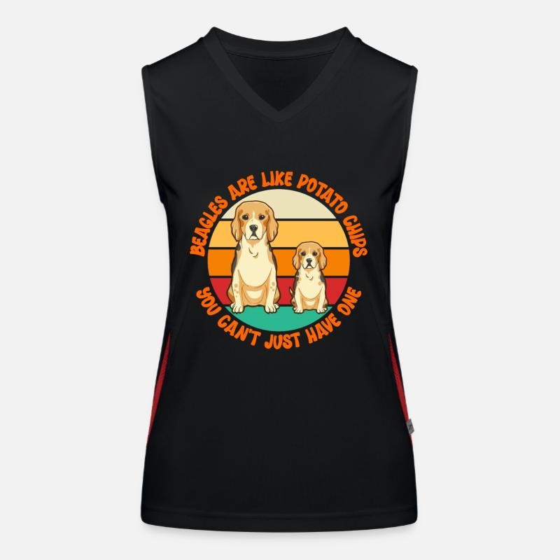 Beagle Hunde Hundebesitzer Hundehalter Geschenk Funktionelles Kontrast-Tank Top für Frauen