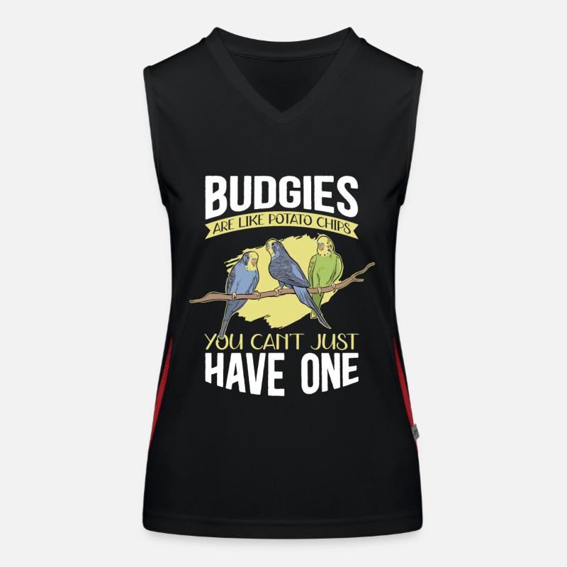 Cadeau de perruche du propriétaire de Budgerigar Débardeur respirant contrasté Femme