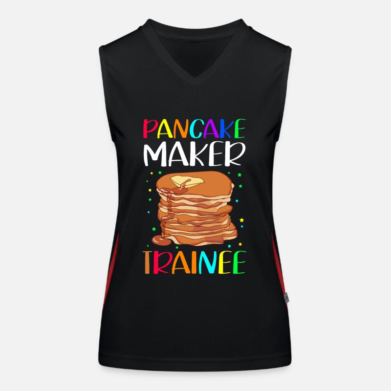 Pfannkuchen Eierkuchen Pancake Geschenk Funktionelles Kontrast-Tank Top für Frauen