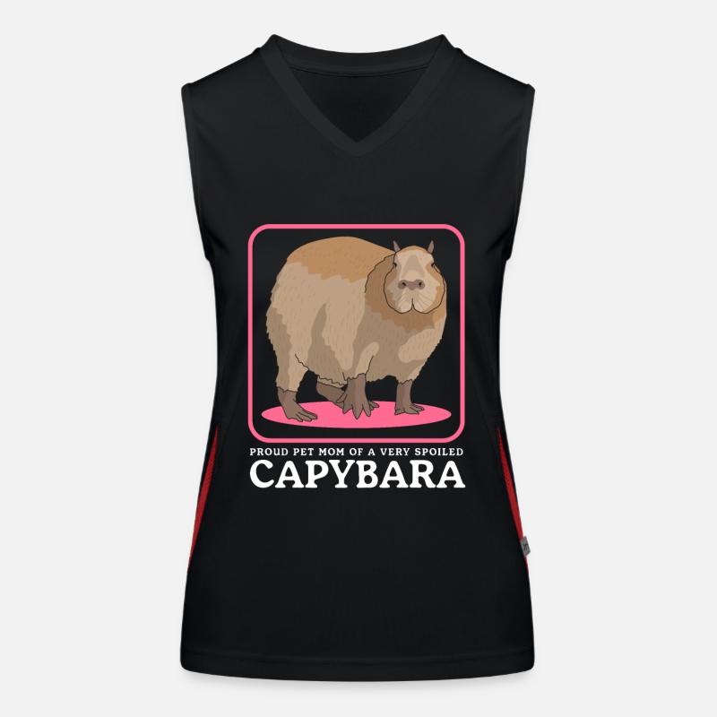 Capybara Maman Capybaras Capybaras Capybara Cadeau Débardeur respirant contrasté Femme