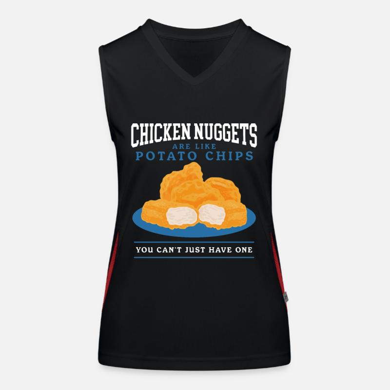 Pépites de poulet Restauration rapide | Cadeau Chicken Nuggets Débardeur respirant contrasté Femme