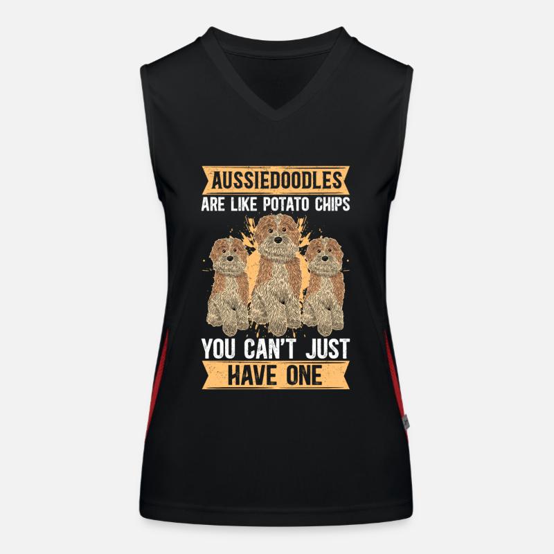 Aussiedoodle Hunde Hundebesitzer Geschenk Funktionelles Kontrast-Tank Top für Frauen