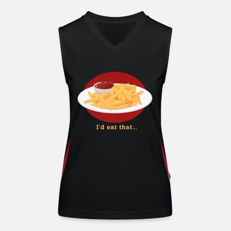 Frites frites frites restauration rapide restauration rapide cadeau Débardeur respirant contrasté Femme