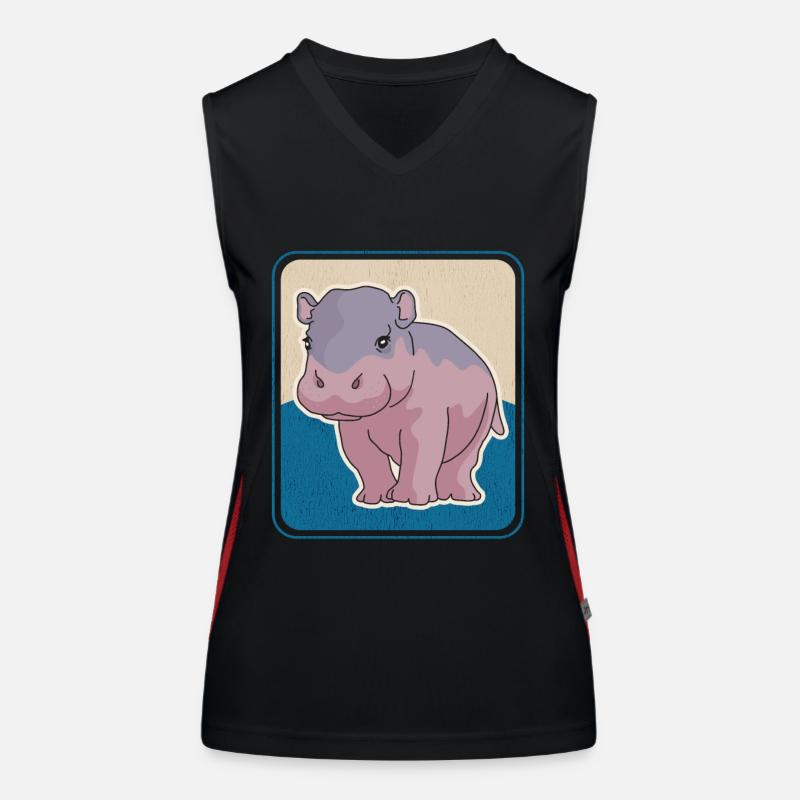 Nilpferd Baby Flusspferd Nilpferde Geschenk Funktionelles Kontrast-Tank Top für Frauen
