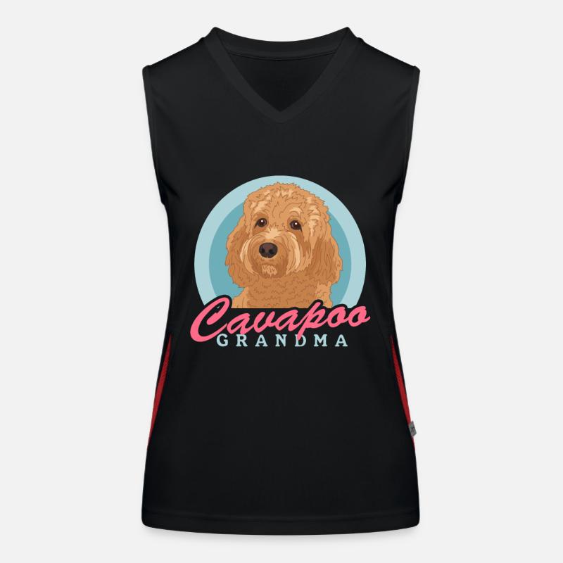 Cavapoo Grand-mère Cavoodle Chien Propriétaire Cadeau Débardeur respirant contrasté Femme