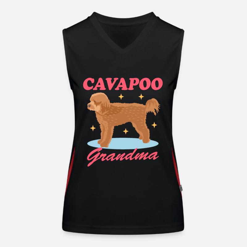 Grand-mère Cavapoo | Cadeau du propriétaire de chien Cavoodle Débardeur respirant contrasté Femme