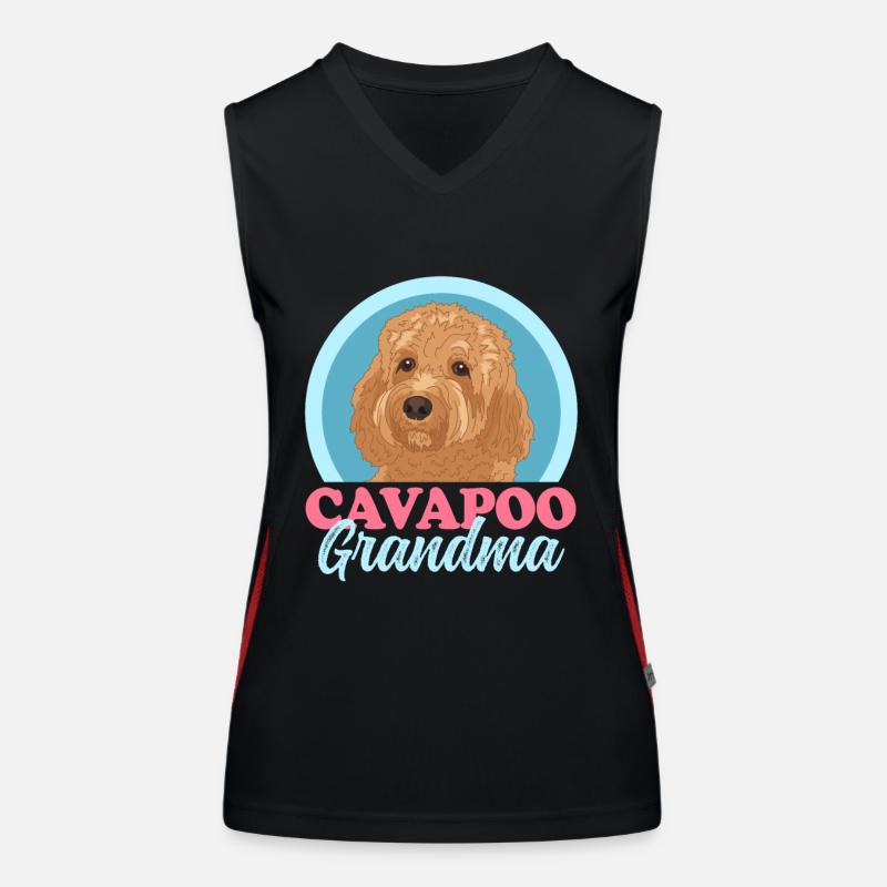 Cavapoo Grand-mère Propriétaire de chien Cavoodle Cadeau Débardeur respirant contrasté Femme