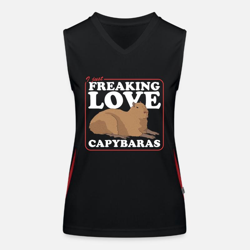 Capybara Capybara Capybaras Cadeau Débardeur respirant contrasté Femme