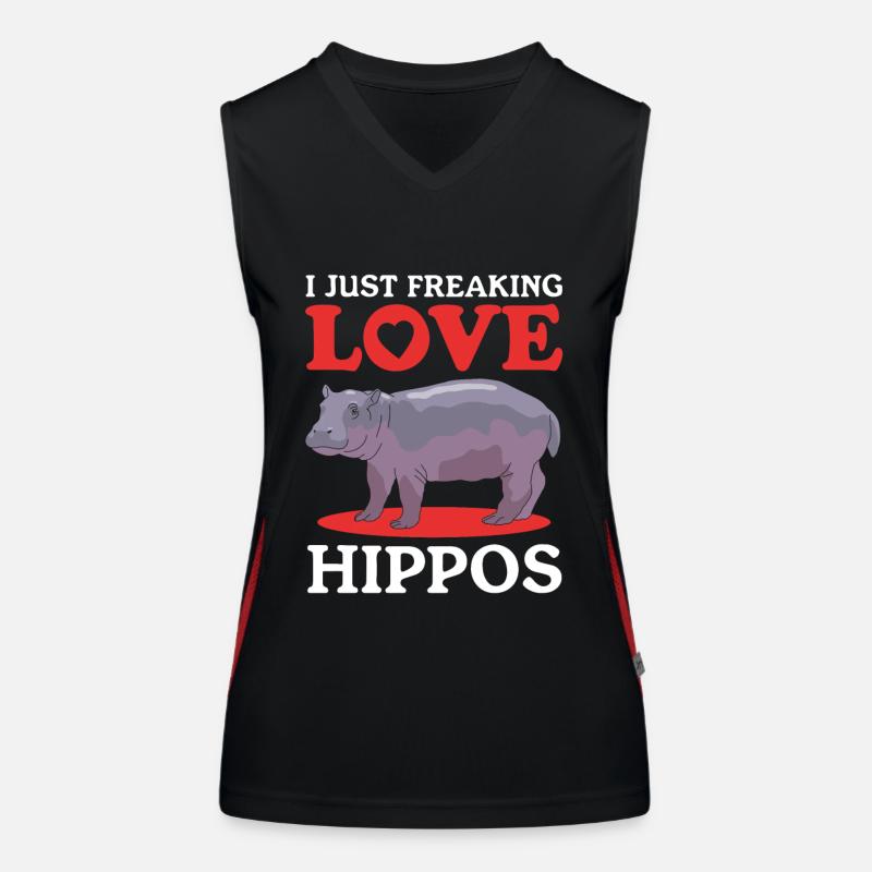 Nilpferd Baby Flusspferd Nilpferde Geschenk Funktionelles Kontrast-Tank Top für Frauen
