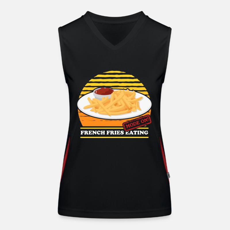 Frites restauration rapide frites restauration rapide cadeau Débardeur respirant contrasté Femme