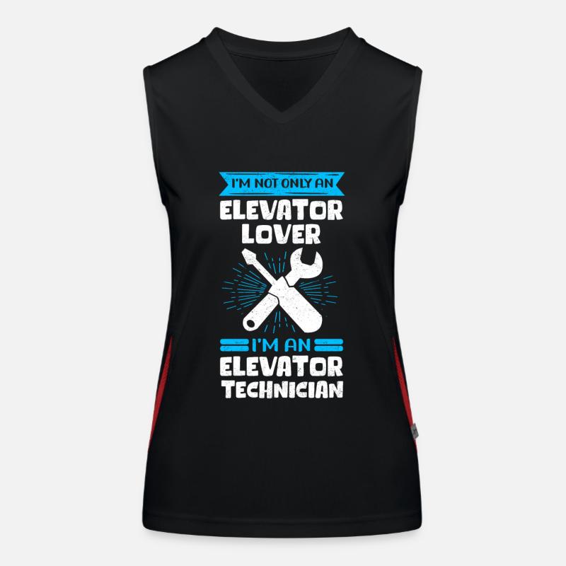 Elevator Elevator Mechanic Elevator Gift Women's Functional Contrast Tank Top