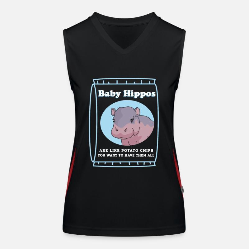 Nilpferd Baby Nilpferde Flusspferd Geschenk Funktionelles Kontrast-Tank Top für Frauen