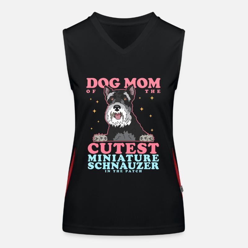 Zwergschnauzer Mom | Schnauzer Hunde Geschenk Funktionelles Kontrast-Tank Top für Frauen