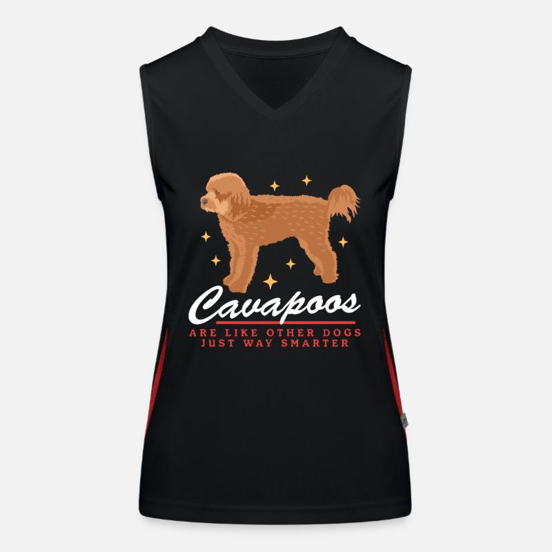 Chiens Cavapoo | Cadeau du propriétaire de chien Cavoodle Débardeur respirant contrasté Femme