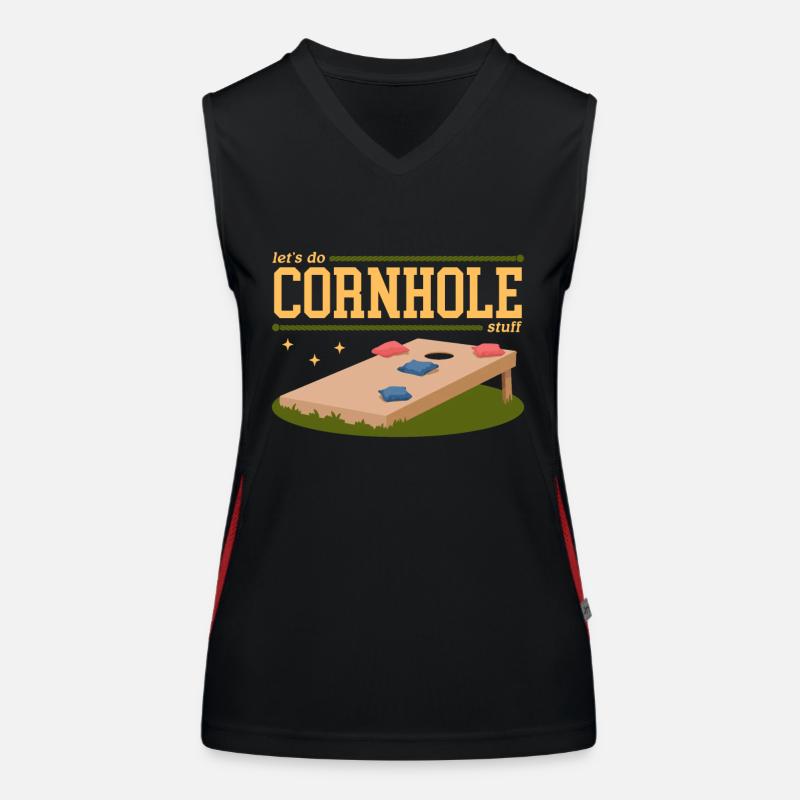 Cornhole Spieler Sackloch Bean Bag Geschenk Funktionelles Kontrast-Tank Top für Frauen