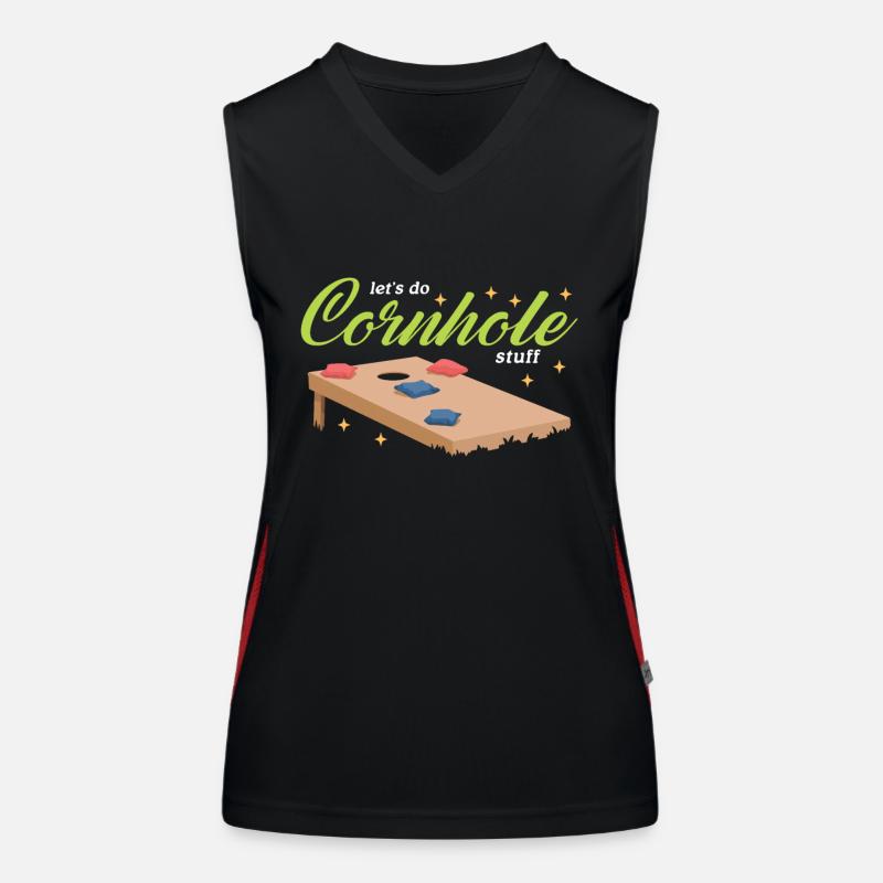 Cornhole Player Bean Bag Blind Hole Gift Débardeur respirant contrasté Femme