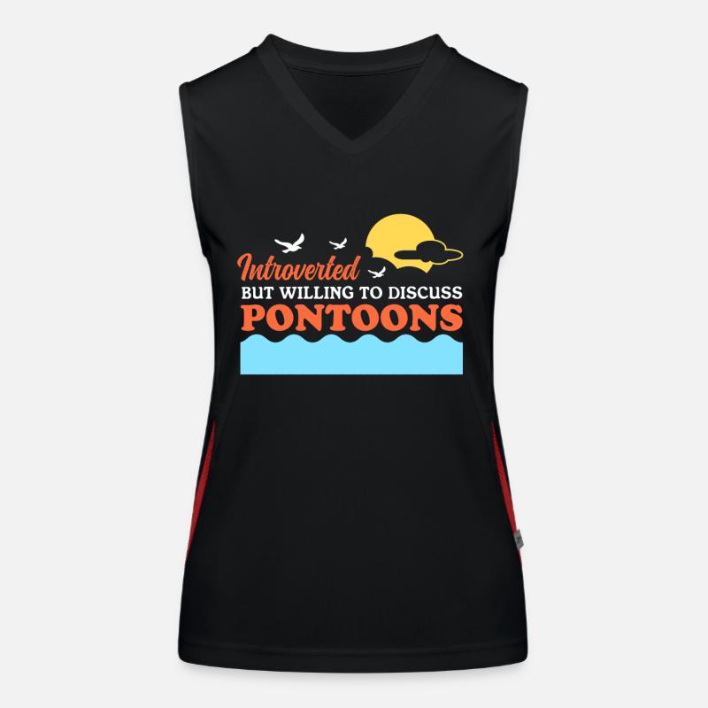 Pontoon Pontoonboot Kapitän Geschenk Funktionelles Kontrast-Tank Top für Frauen