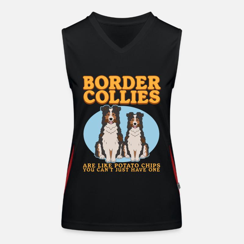 Border Collie Hunde Hundebesitzer Geschenk Funktionelles Kontrast-Tank Top für Frauen