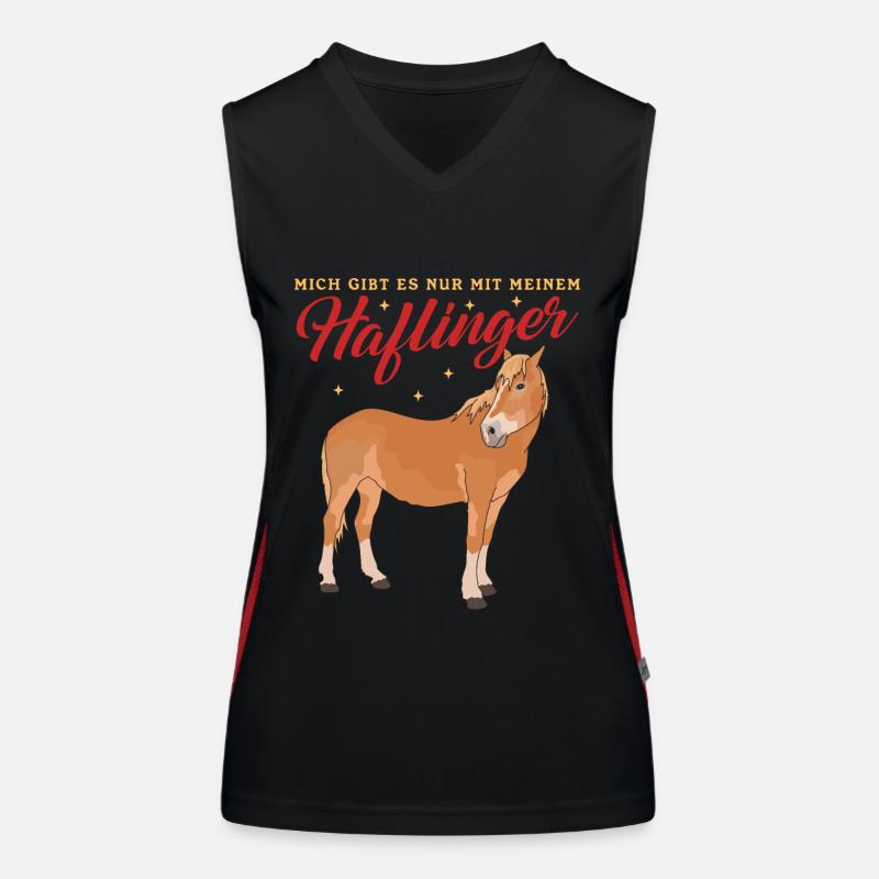 Haflinger Pferd Haffi Pferdebesitzer Geschenk Funktionelles Kontrast-Tank Top für Frauen