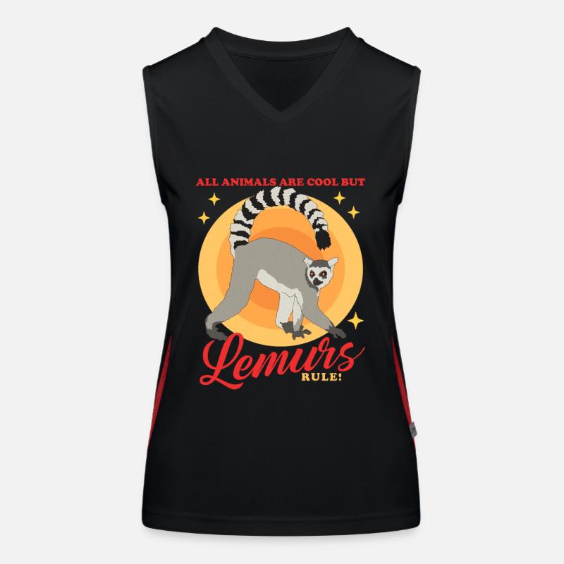 Lemurs Ring-tailed lemur Ringtail Lemure Gift Women's Functional Contrast Tank Top