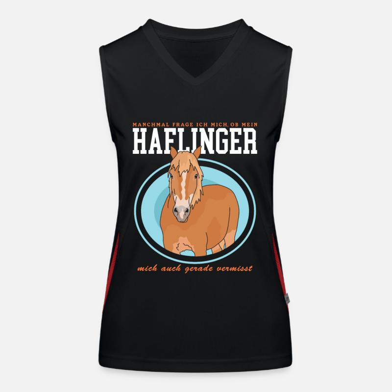 Haflinger Pferde Haffi Pferdebesitzer Geschenk Funktionelles Kontrast-Tank Top für Frauen