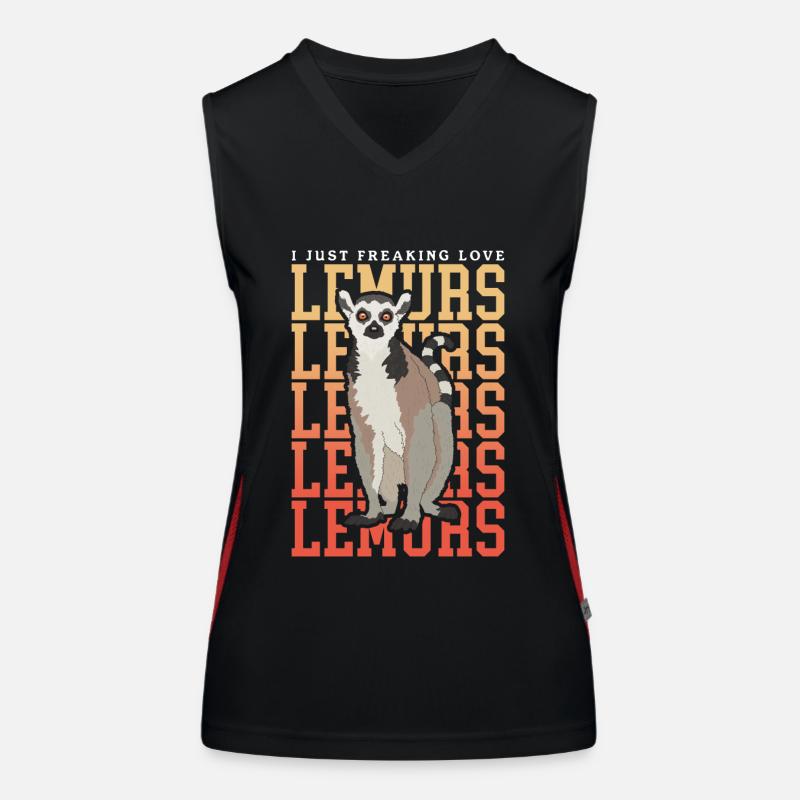 Lemur Ringed Tail Lemur Gift Women's Functional Contrast Tank Top