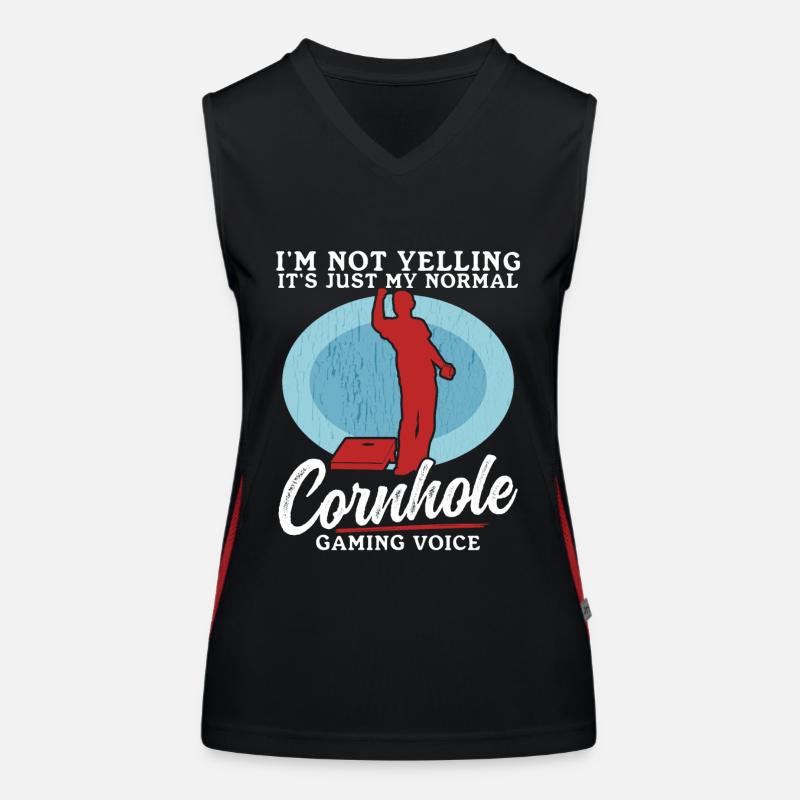 Cornhole Player Blind Hole Bean Bag Cadeau Débardeur respirant contrasté Femme