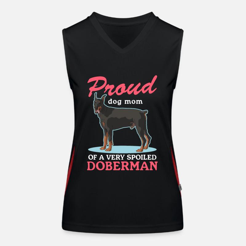 Dobermann Mom Hundebesitzer Hundemama Geschenk Funktionelles Kontrast-Tank Top für Frauen