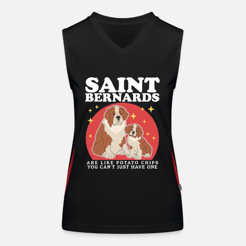 Chien Saint-Bernard Cadeau pour chien Saint-Bernard Débardeur respirant contrasté Femme