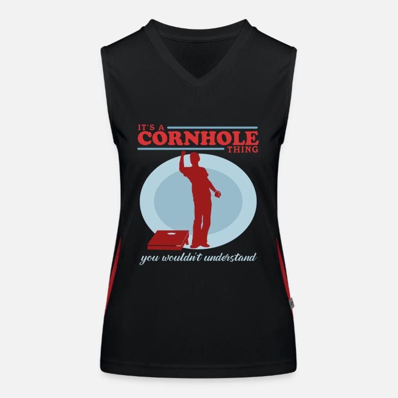 Cornhole Player Bean Bag Blind Hole Gift Débardeur respirant contrasté Femme