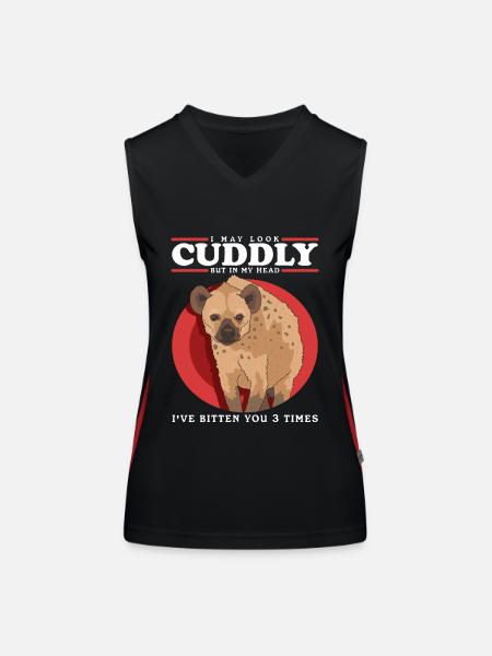 Hyena Hyena Spotted Hyena Gift - Women's Functional Contrast Tank Top - black/red - Front