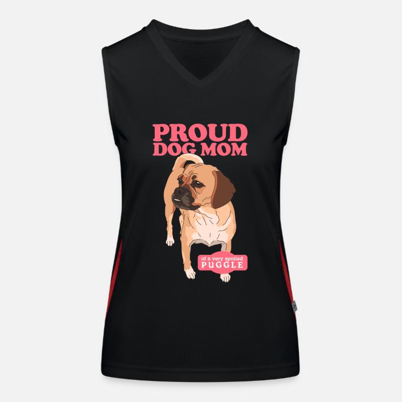 Puggle Mom Hundebesitzer Hundemama Geschenk Funktionelles Kontrast-Tank Top für Frauen