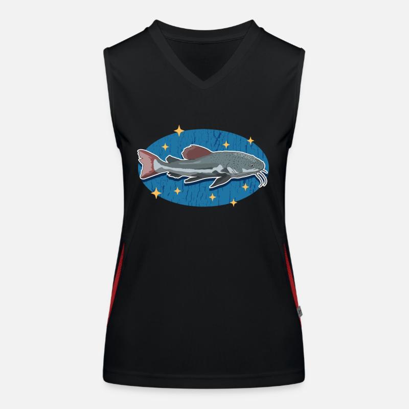Poisson-chat poisson-chat poisson-chat pêche silure cadeau Débardeur respirant contrasté Femme