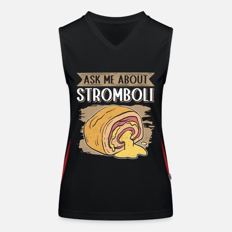 Stromboli Pizza Calzone Strombolis Geschenk Funktionelles Kontrast-Tank Top für Frauen