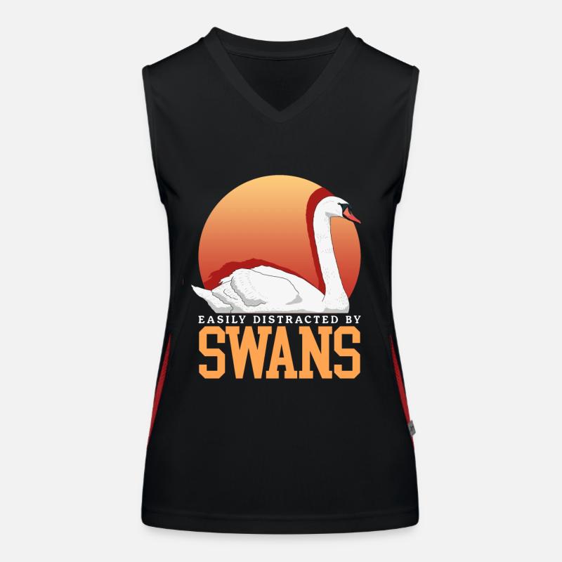 Swans Swan Lover Swan Gift Women's Functional Contrast Tank Top