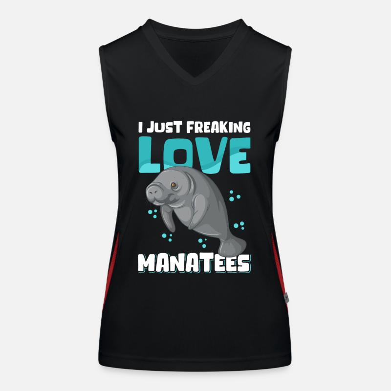 Manati Manatis Manatee Rundschwanzseekuh Geschenk Funktionelles Kontrast-Tank Top für Frauen