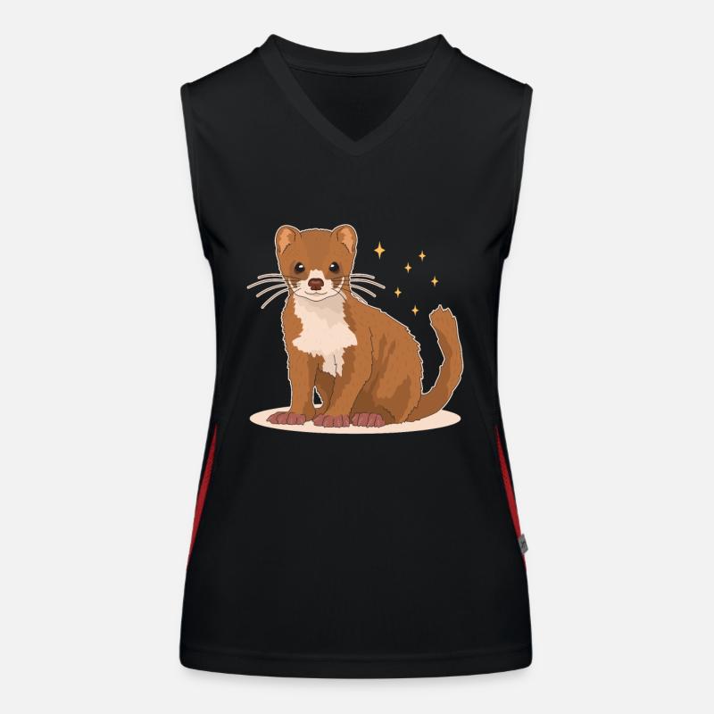 Wiesel Mauswiesel Kleinwiesel Geschenk Funktionelles Kontrast-Tank Top für Frauen