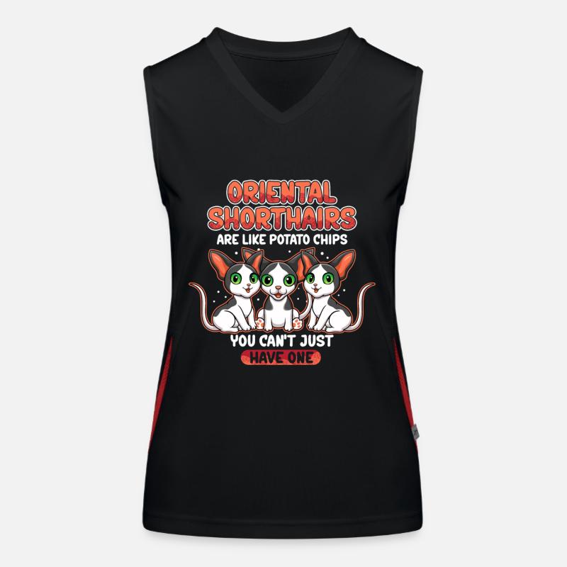 Orientalisch Kurzhaar Katzen OKH Katze Geschenk Funktionelles Kontrast-Tank Top für Frauen