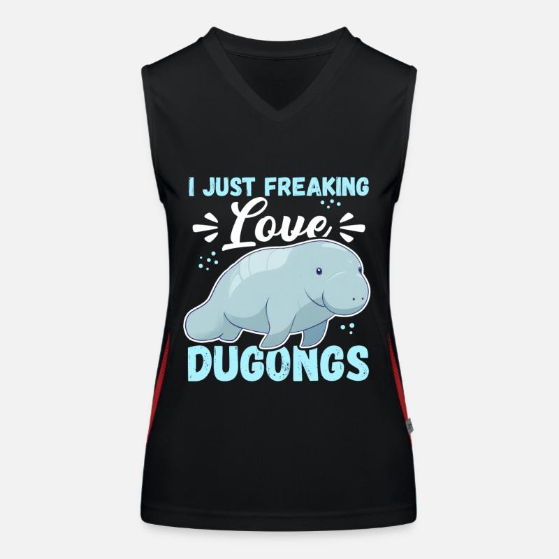 Dugong cochons lamantin à queue fourchue cadeau Débardeur respirant contrasté Femme