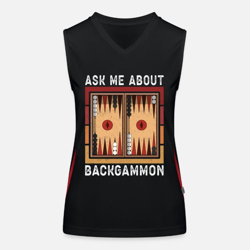 Cadeau de jeu de société Backgammon joueur de backgammon Débardeur respirant contrasté Femme