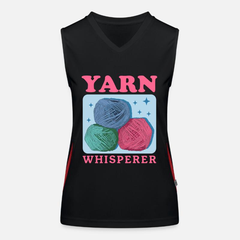 Häkeln Häklerin Häkelt Häkelgarn Geschenk Funktionelles Kontrast-Tank Top für Frauen