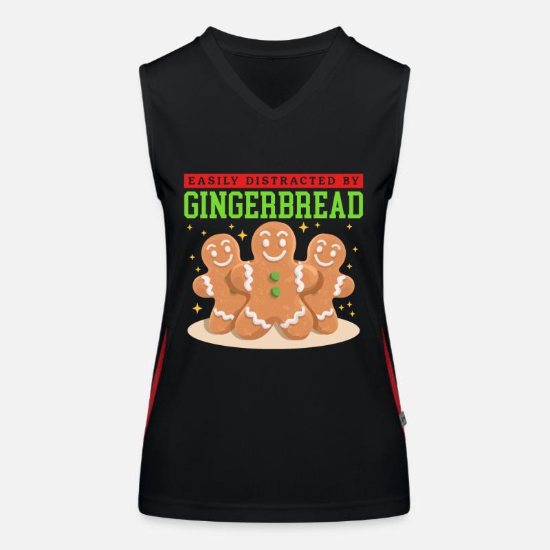Lebkuchenmann Lebkuchen Lebkuchenmänner Geschenk Funktionelles Kontrast-Tank Top für Frauen