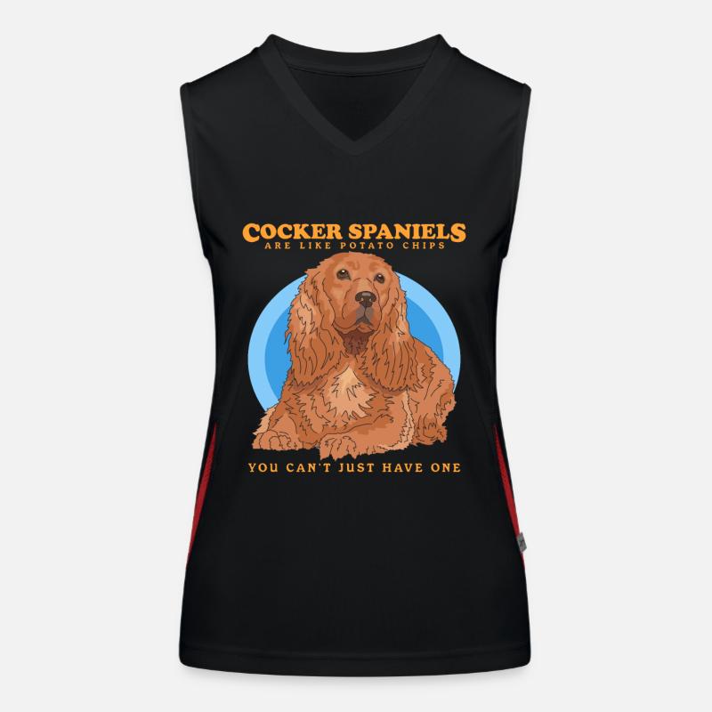 Cocker Spaniel anglais Cocker Spaniel cadeau Débardeur respirant contrasté Femme