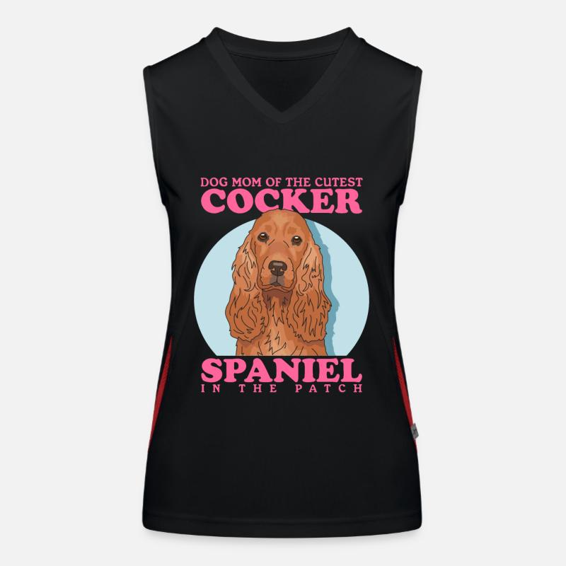 Cocker Spaniel Maman Cocker Spaniel Cadeau Débardeur respirant contrasté Femme